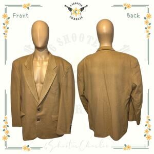 Alexandre of England Cashmere Coat Mens Size 48 Brown Fine Quality Suit Jacket